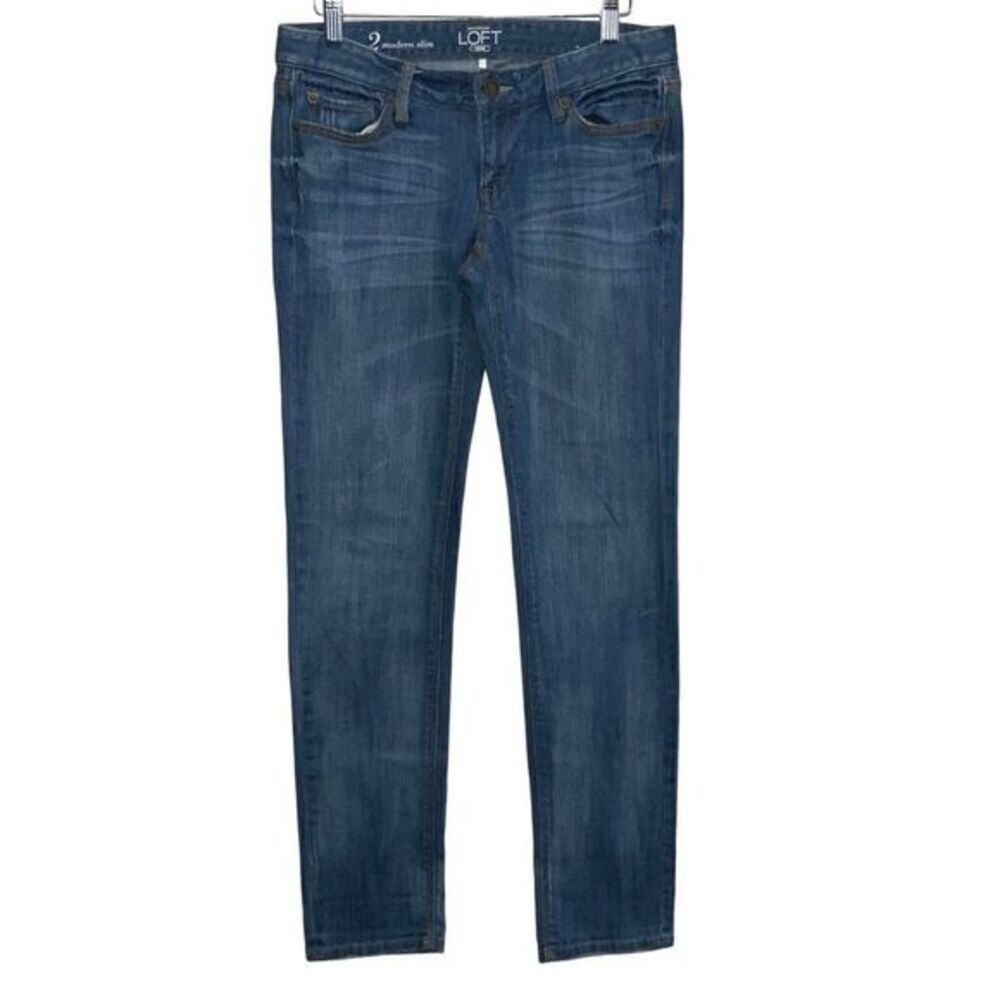 Loft Modern Slim Jeans Blue Denim Size 2